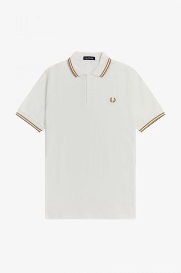 White Fred Perry M3600 Men's Polo Shirts | PH 1444WNBY